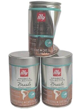 3-PACK illy Whole Bean Coffee Brasile Regenerative Agriculture 8.8 Oz BB 04/2027
